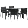 vidaXL Garden Dining Set in Black/Dark Gray