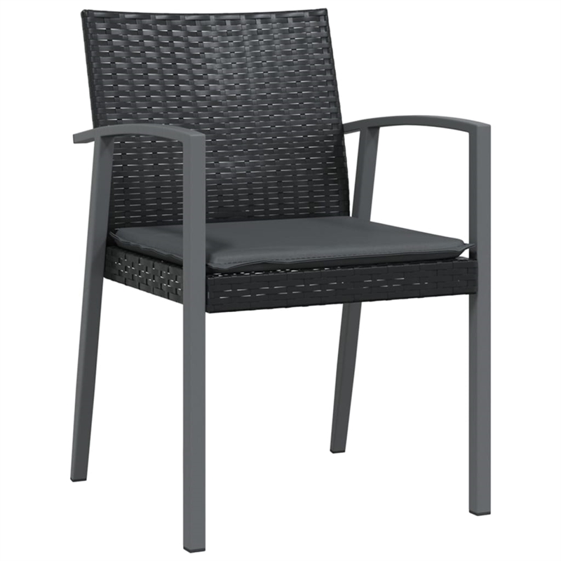 vidaXL Garden Dining Set in Black/Dark Gray