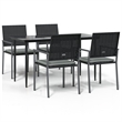 vidaXL Garden Dining Set in Black/Light Gray
