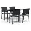 vidaXL Garden Dining Set in Black/Light Gray