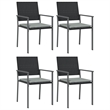 vidaXL Garden Dining Set in Black/Light Gray
