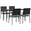 vidaXL Garden Dining Set in Black/Light Gray