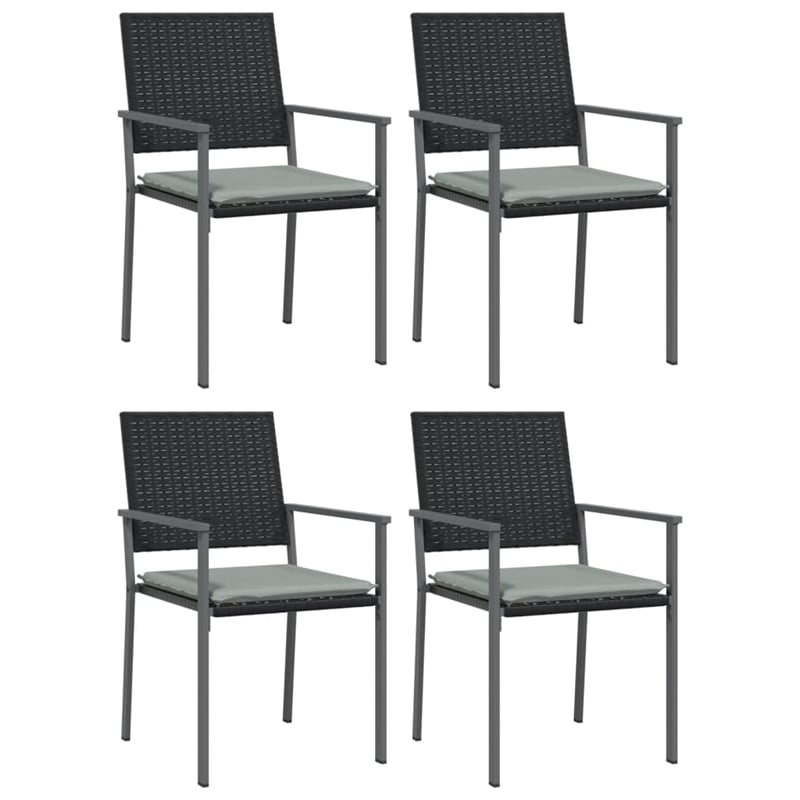 vidaXL Garden Dining Set in Black/Light Gray