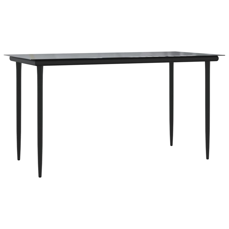 vidaXL Garden Dining Set in Black/Light Gray