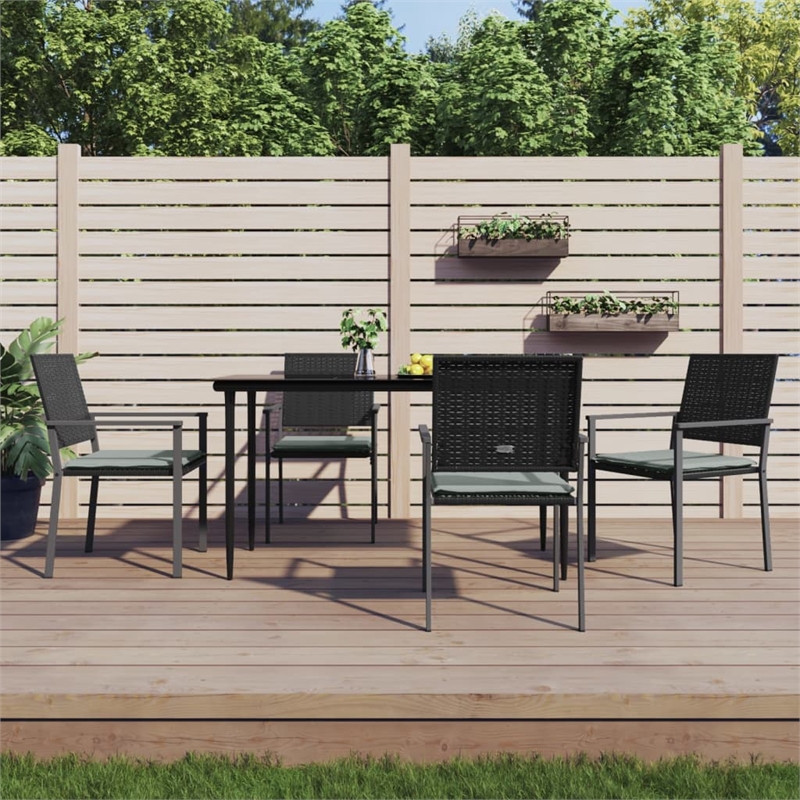 vidaXL Garden Dining Set in Black/Light Gray
