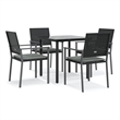 vidaXL Garden Dining Set in Black/Light Gray