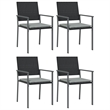 vidaXL Garden Dining Set in Black/Light Gray