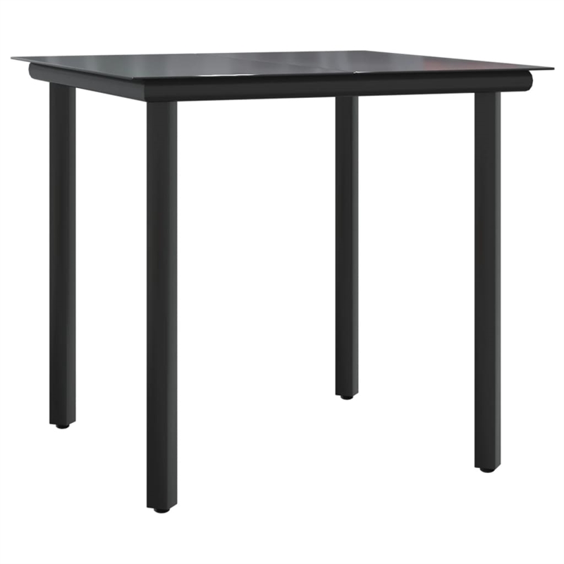 vidaXL Garden Dining Set in Black/Light Gray