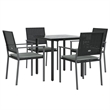 vidaXL Garden Dining Set in Black/Light Gray