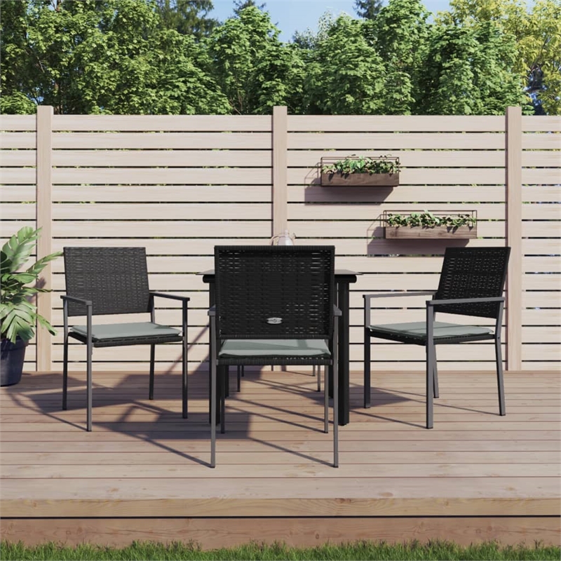 vidaXL Garden Dining Set in Black/Light Gray
