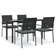 vidaXL Garden Dining Set in Black/Light Gray