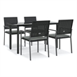 vidaXL Garden Dining Set in Black/Light Gray