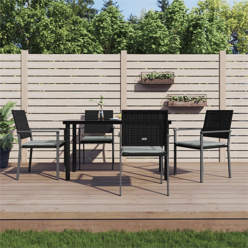 vidaXL Garden Dining Set in Black/Light Gray