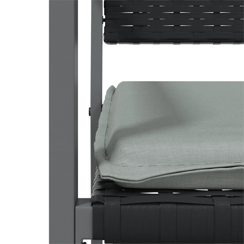 vidaXL Garden Dining Set in Black/Light Gray