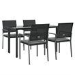 vidaXL Garden Dining Set in Black/Light Gray
