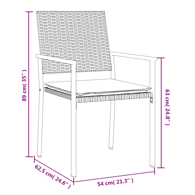 vidaXL Garden Dining Set in Black/Light Gray