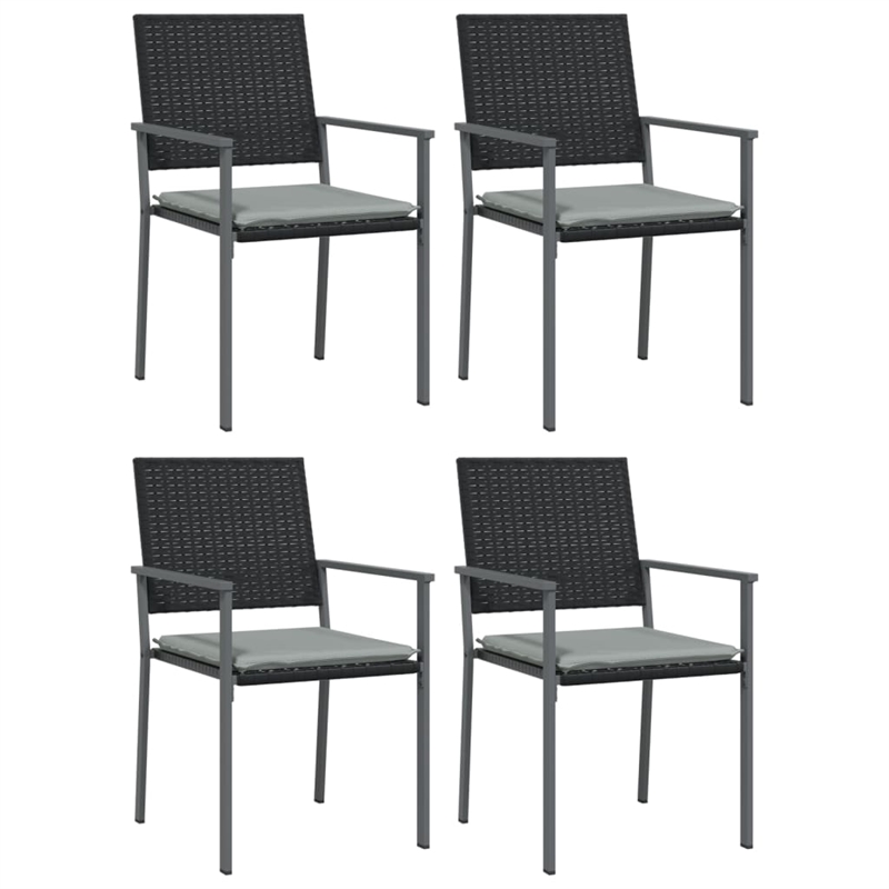 vidaXL Garden Dining Set in Black/Light Gray