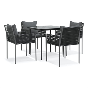 vidaXL Garden Dining Set in Black