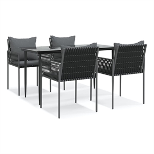 vidaXL Garden Dining Set in Black