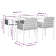 vidaXL Powder-Coated Steel 6-Seater Durable Garden Dining Set in Black