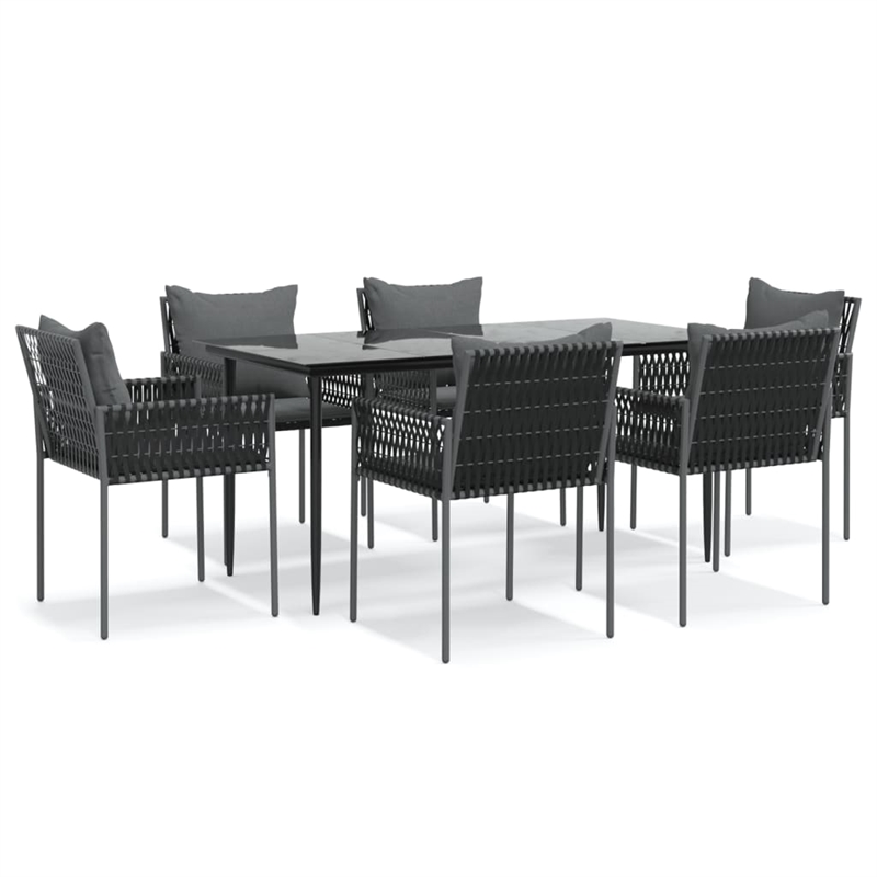 vidaXL Garden Dining Set in Black/Dark Gray
