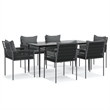 vidaXL Garden Dining Set in Black/Dark Gray