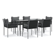 vidaXL Garden Dining Set in Black/Dark Gray