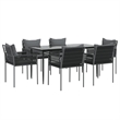 vidaXL Garden Dining Set in Black/Dark Gray