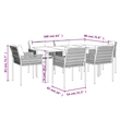 vidaXL Garden Dining Set in Black/Dark Gray