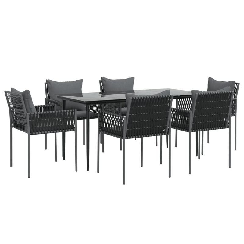 vidaXL Garden Dining Set in Black/Dark Gray