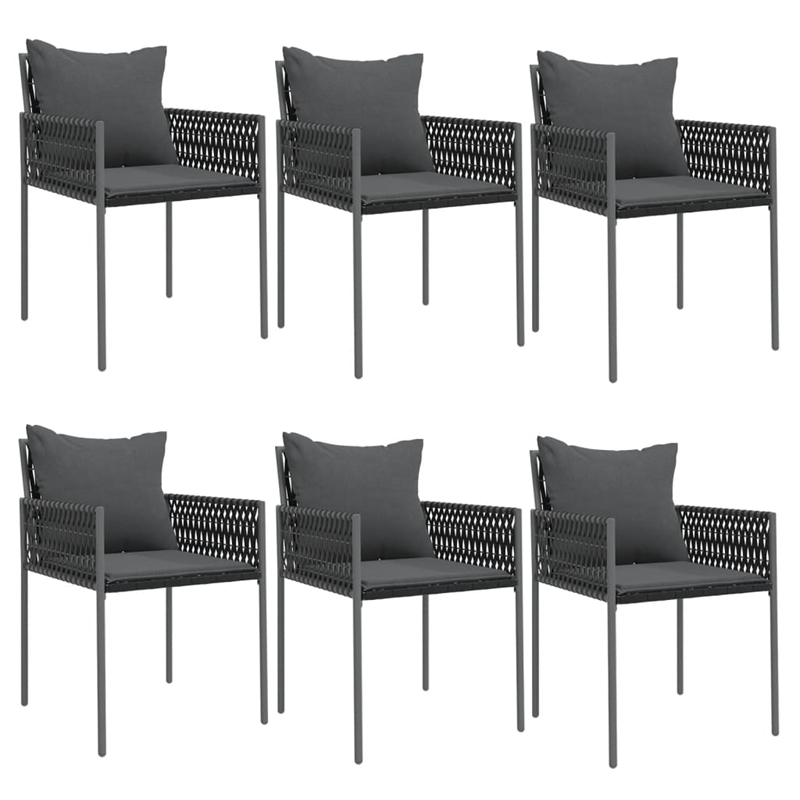 vidaXL Garden Dining Set in Black/Dark Gray