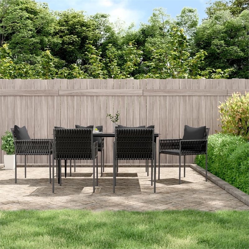 vidaXL Garden Dining Set in Black/Dark Gray