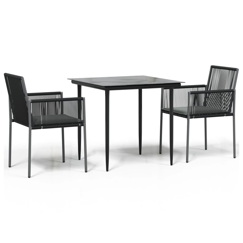 vidaXL Garden Dining Set in Black/Light Gray