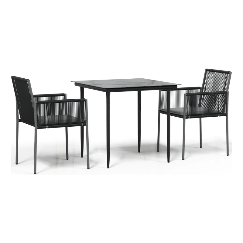 vidaXL Garden Dining Set in Black/Light Gray