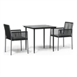 vidaXL Garden Dining Set in Black/Light Gray