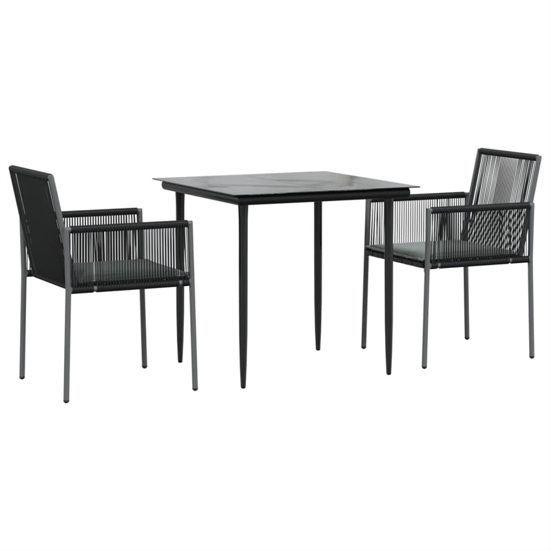 vidaXL Garden Dining Set in Black/Light Gray