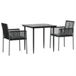 vidaXL Garden Dining Set in Black/Light Gray
