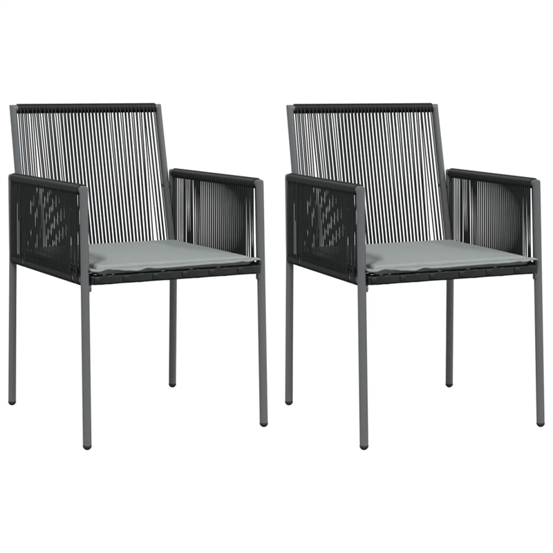vidaXL Garden Dining Set in Black/Light Gray