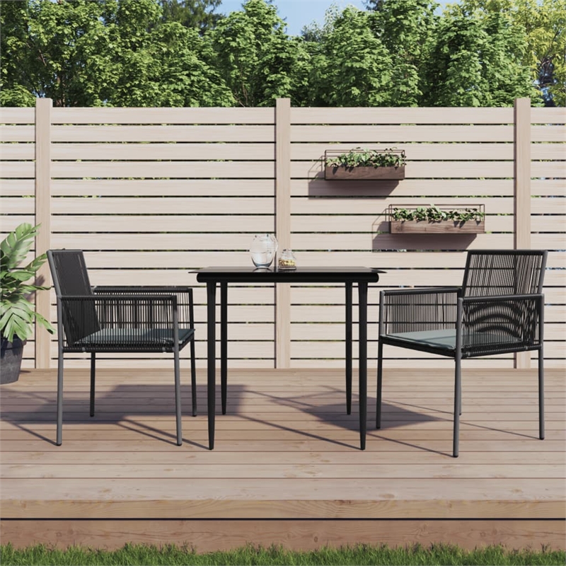 vidaXL Garden Dining Set in Black/Light Gray