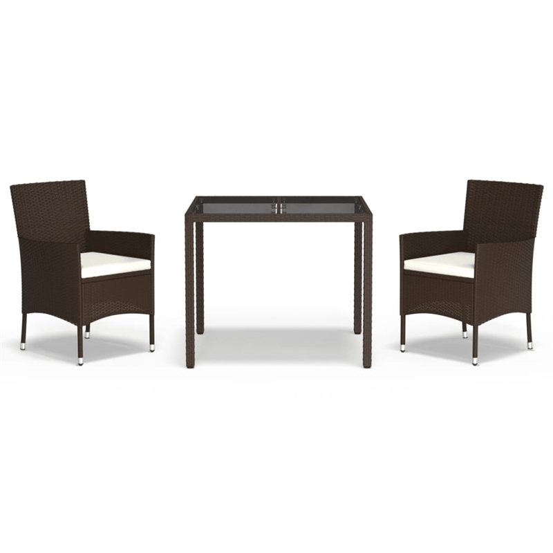 vidaXL Garden Dining Set in Brown/Cream White