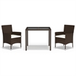 vidaXL Garden Dining Set in Brown/Cream White