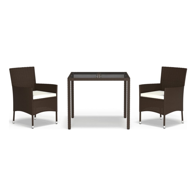 vidaXL Garden Dining Set in Brown/Cream White