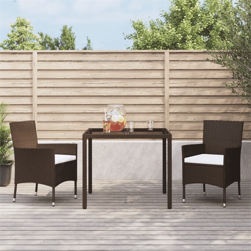 vidaXL Garden Dining Set in Brown/Cream White