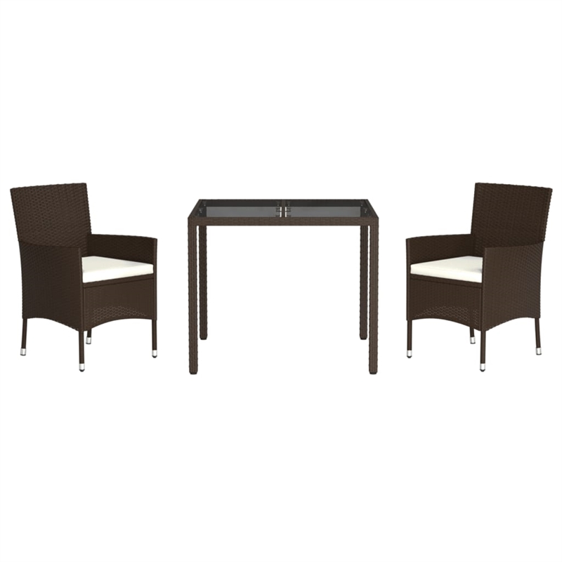 vidaXL Garden Dining Set in Brown/Cream White