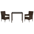 vidaXL Garden Dining Set in Brown/Cream White