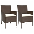 vidaXL Garden Dining Set in Brown/Cream White