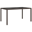 vidaXL Patio Dining Set in Brown Poly Rattan 5 Piece Set - Set of 4