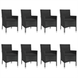 vidaXL 9 Piece Patio Dining Set in Black