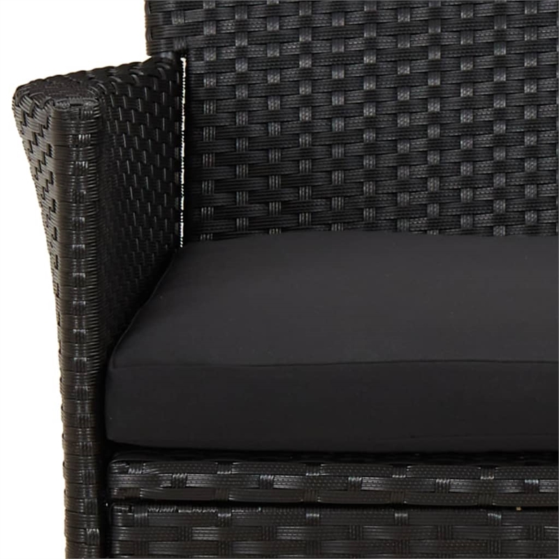 vidaXL 9 Piece Patio Dining Set in Black