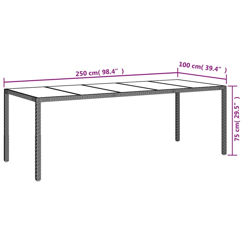 vidaXL 9 Piece Patio Dining Set in Black